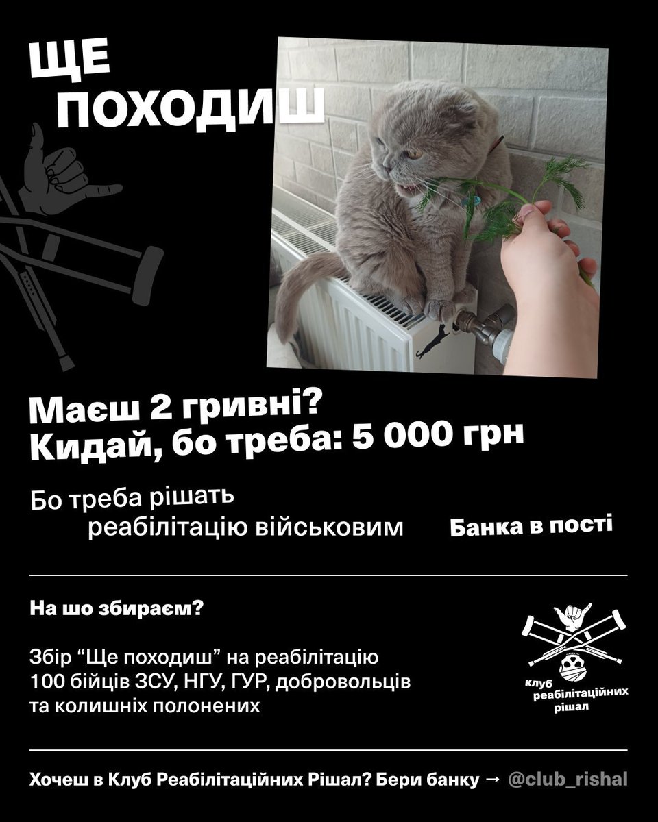SillVeylin's tweet photo. Ви зібрали 3 тищі, тому ЗБИРАЄМО ТЕПЕР П'ЯТЬ, ШОУ МАСТ ГОУ ОН, ВІ АР АНСТОПАБЛ!!! 🔥🔥🔥

Ваші дві гривні допоможуть поставити на ноги тих, хто отримали поранення під час виконання бойових завдань❤️‍🩹

Банка: https://t.co/2yInmuw0uf

#укррайт #укртві https://t.co/7odTPOpQC6