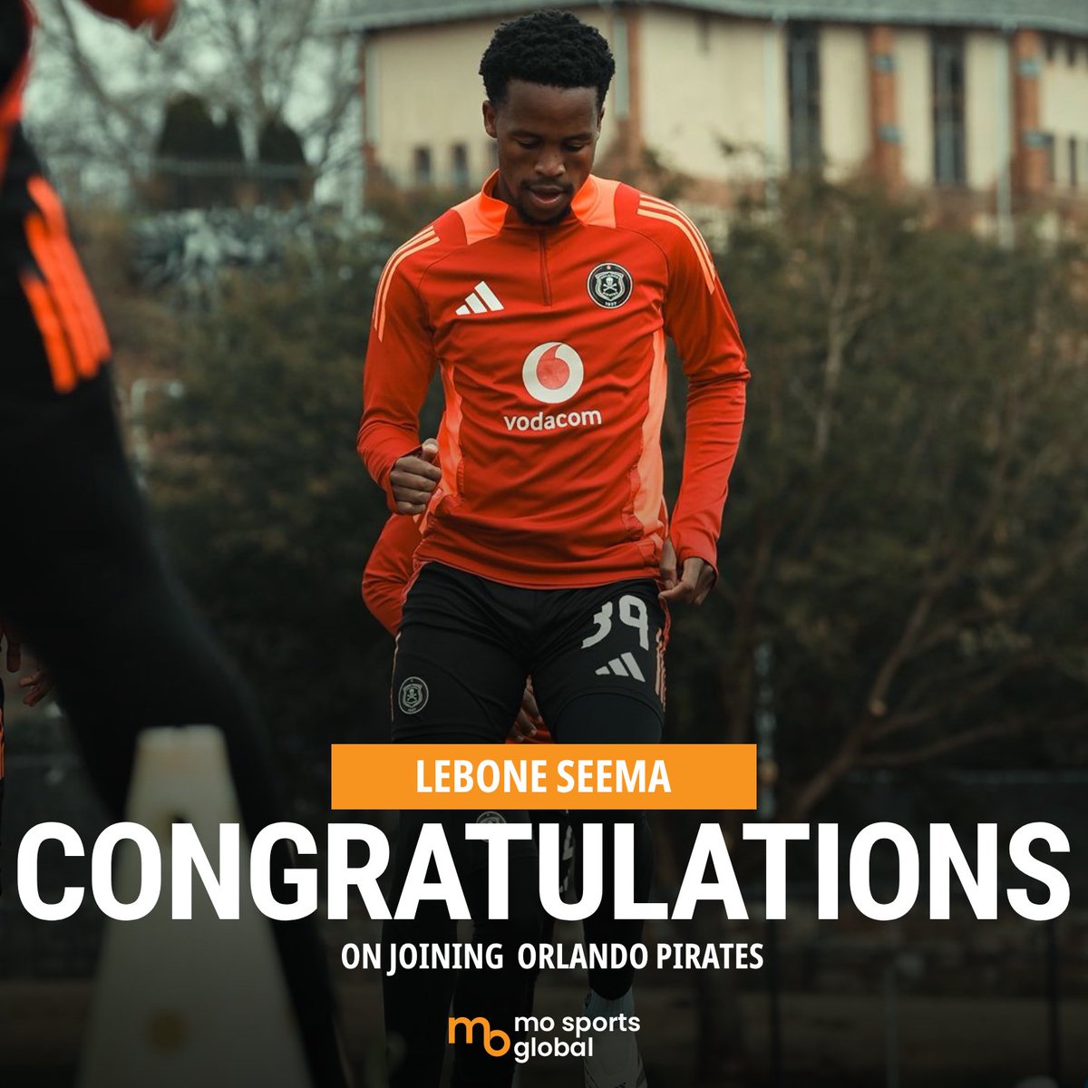 MOSportsGlobal's tweet photo. BIG MOVE! 🚨

Congratulations to Lebone Seema on his exciting move to Orlando Pirates!

We’re proud of this major step in your football journey and can’t wait to see you shine in the black, red &amp; white. 

#LeboneSeema #OrlandoPirates #TransferNews #MOSportsGlobal #NextChapter https://t.co/Rn6wcQ9Zqi