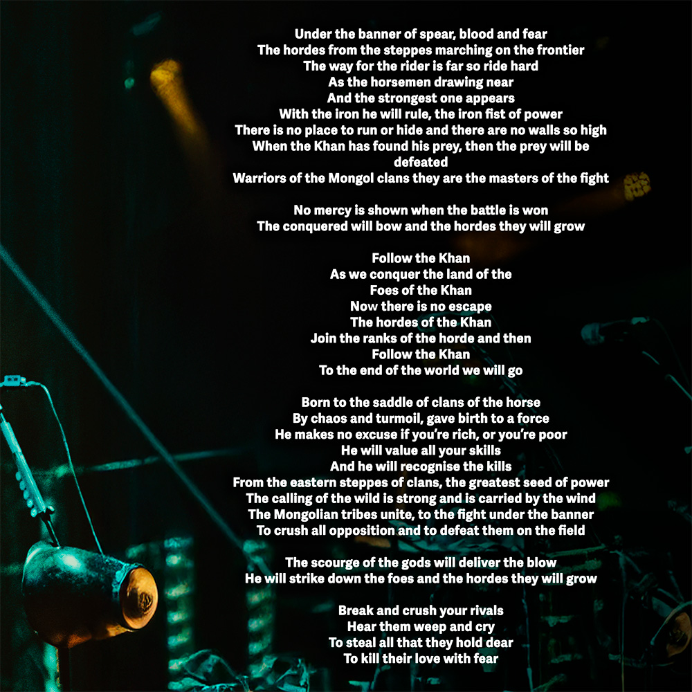“Hordes Of Khan” has been out in the wild for a month! Got the lyrics down yet?! 😉 Listen, learn and sing LOUD, metalheads!

#sabaton #newmusic #hordesofkhan #metal #rock #heavymetal #metalheads #lyrics