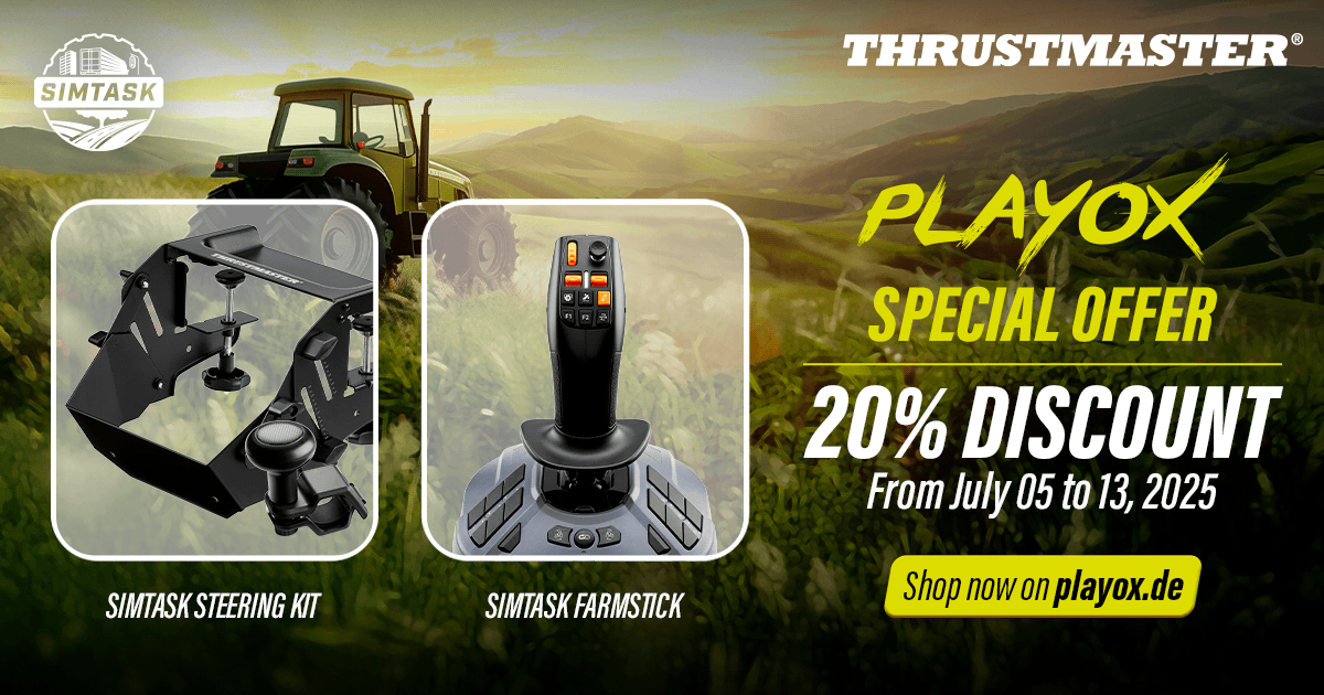 To celebrate FarmCon 25, enjoy a 20% discount on the SimTask range until July 13! 🚜🌽
Now available at <a href="/Playoxde/">PLAYOX</a>! 
👉 playox.de/search?sSearch…