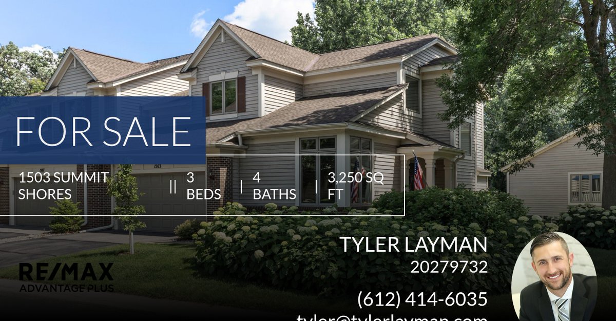 TLaymanhomes's tweet photo. 📍 For Sale 📍 Take a look at this fantastic new property that just hit the market located at 1503 Summit Shores in Burnsville. Reach out here or at (612) 414-6035 for more information

Tyler Layman
Re/Max Advantage Plus https://t.co/98QfPJw6IE https://t.co/41WH1GCTXX