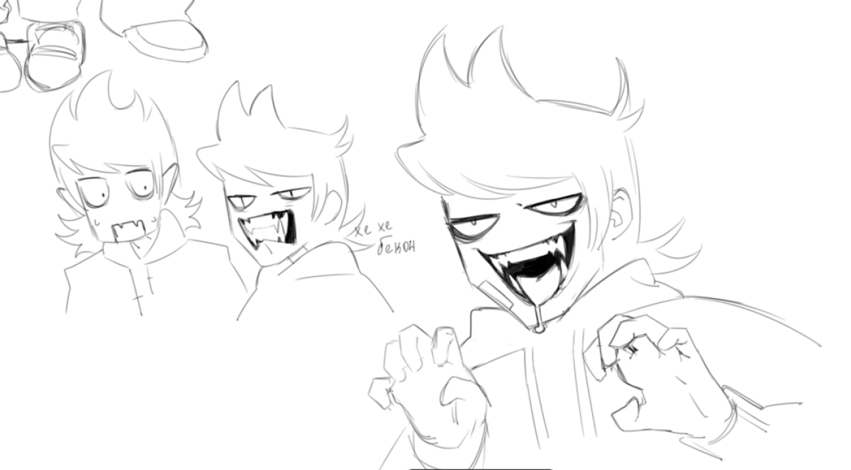 lantan_fish's tweet image. I liked drawing him with fangs, so I drew some more
#eddsworld