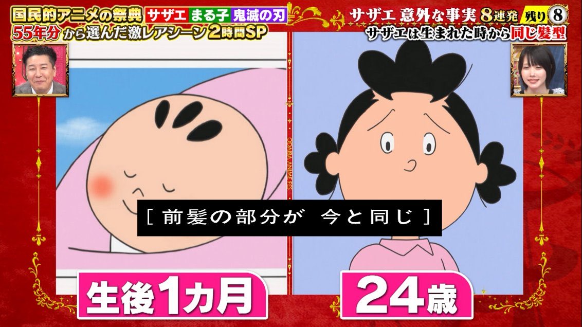 サザエの前髪の3か所 #サザエさん #sazaesan #国民的アニメの祭典