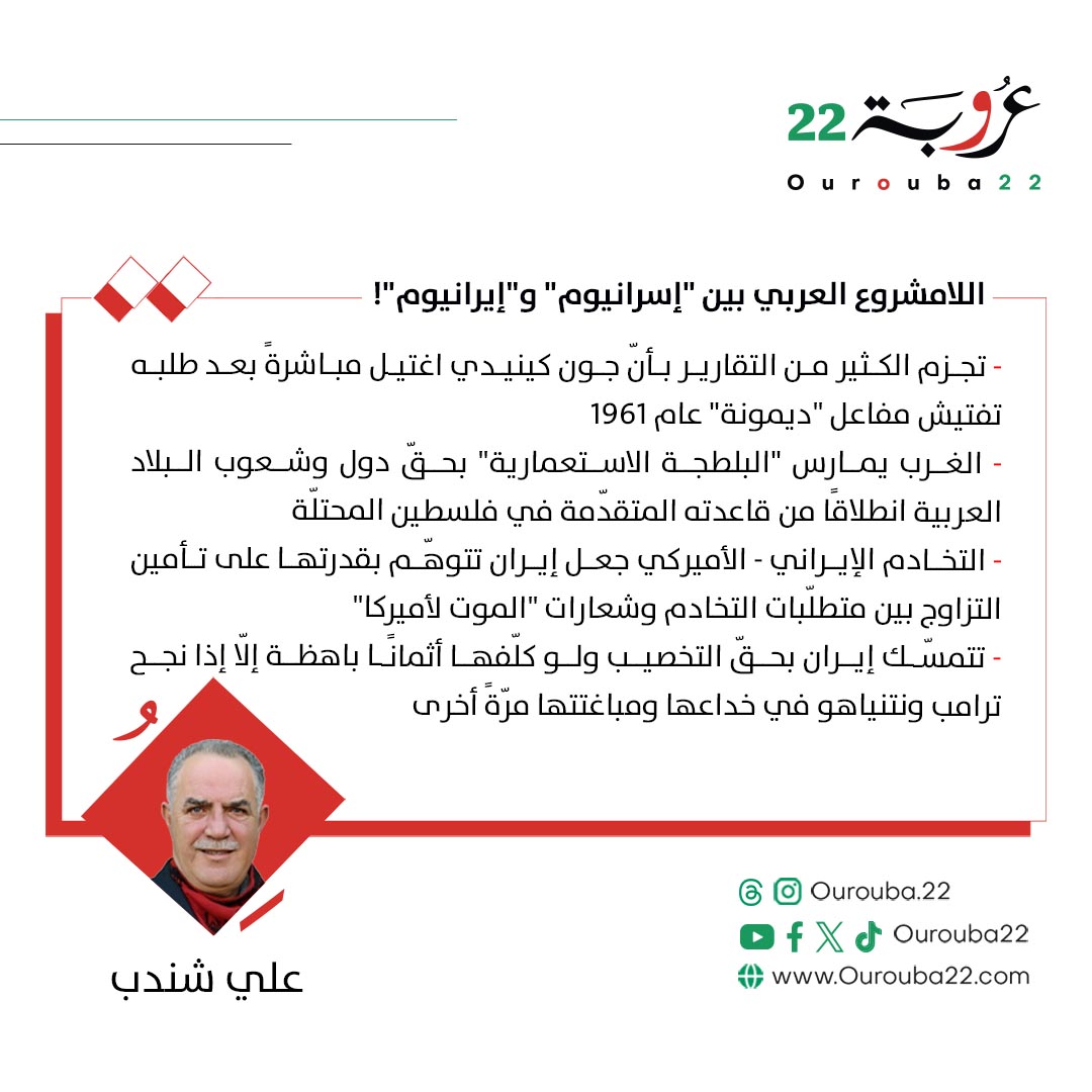 Ourouba22 عروبة٢٢ (@ourouba22) on Twitter photo كتب #علي_شندب في #عروبة22 | اللامشروع العربي بين "إسرانيوم" و"إيرانيوم"!
التفاصيل👇🏼
ourouba22.com/article/6212
<a href="/Ali_Chendeb/">عـلي شــندب</a>
#منصة_لكل_العرب #مفاعل_ديمونة #الأسلحة_النووية #النووي_الإيراني #الامن_القومي كتب #علي_شندب في #عروبة22 | اللامشروع العربي بين "إسرانيوم" و"إيرانيوم"!
التفاصيل👇🏼
ourouba22.com/article/6212
<a href="/Ali_Chendeb/">عـلي شــندب</a>
#منصة_لكل_العرب #مفاعل_ديمونة #الأسلحة_النووية #النووي_الإيراني #الامن_القومي