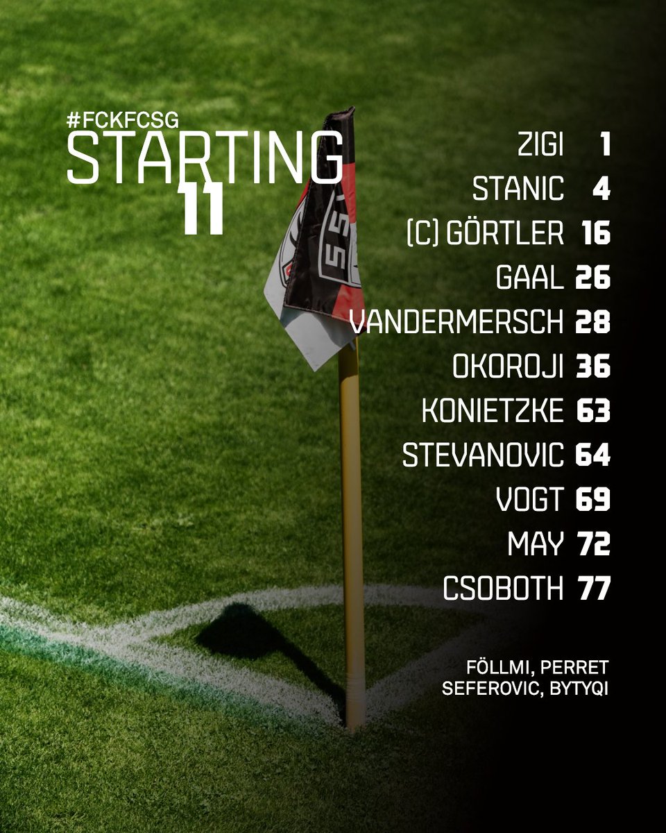 Unsere Mannschaft für die ersten 2x 30 Minuten hier in Reutlingen 💪 Anpfiff ist um 14.30 Uhr. #FCKFCSG