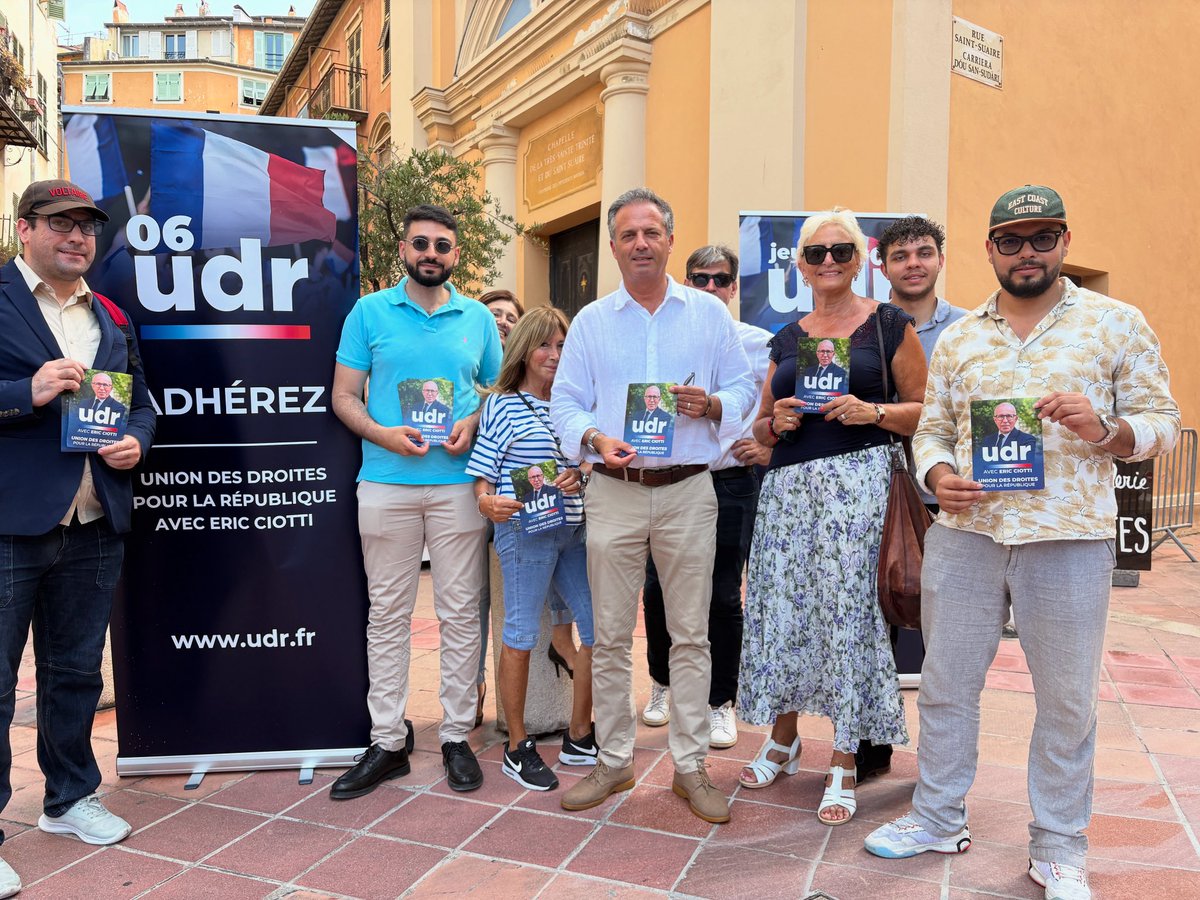 Sur le terrain malgré la chaleur avec l’équipe <a href="/Udr_06/">UDR 06</a> et <a href="/jeunesudr_06/">Jeunes UDR06</a> ☀️

A #Nice06, la droite, c’est incontestablement <a href="/eciotti/">Eric Ciotti</a> 🇫🇷
