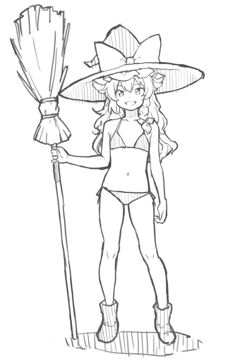 シンプルに描いた水着魔理沙😊