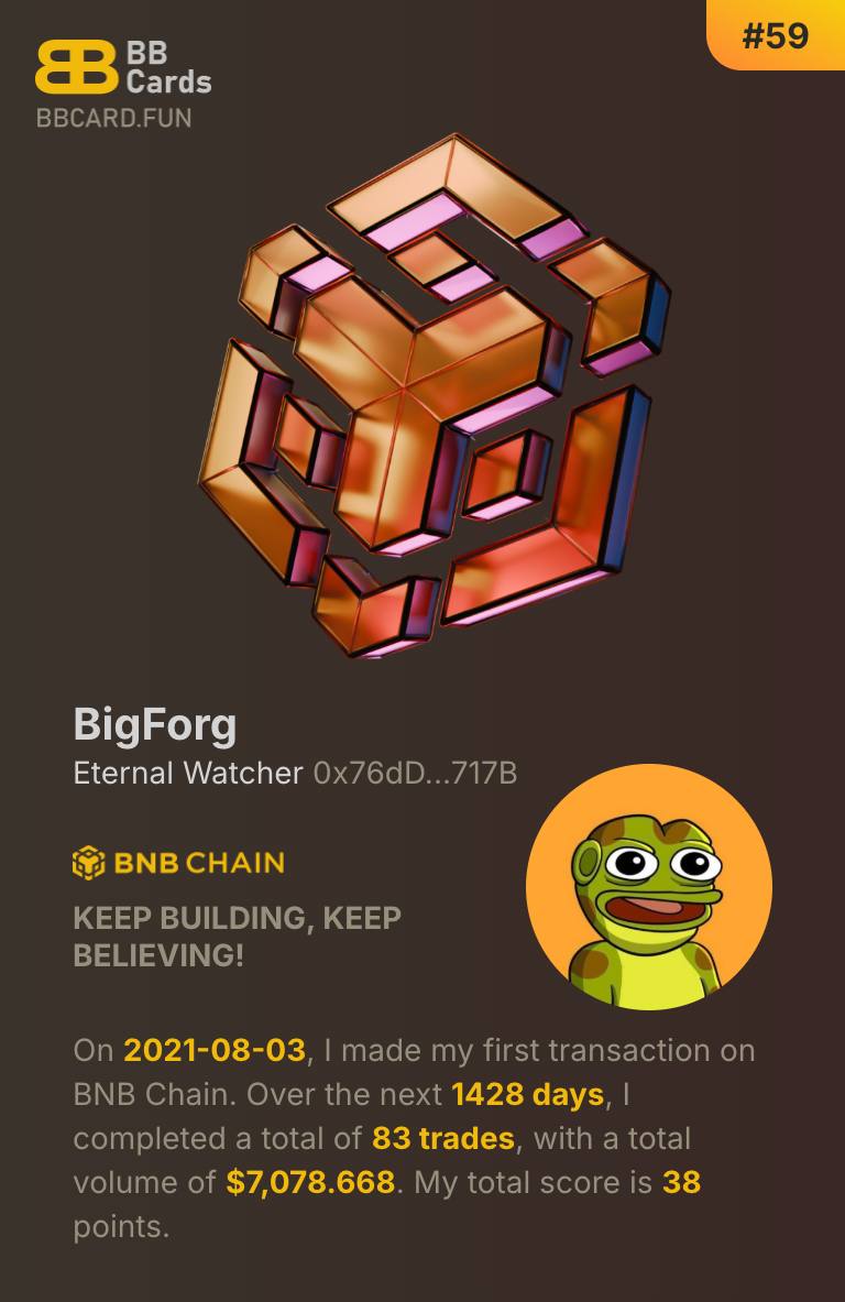 BuildBNBCard's tweet photo. In 2021, a few wallets made their first moves on PancakeSwap.
Nobody cheered. Nobody noticed.
But the chain did.
Today, we honor 3 of those OGs with their BBCARDs.
๐ด https://t.co/8q6YQOvifG
#BBCARD #BNBChain #OGDrop #ForTheBuilders https://t.co/qHAWvzAGNK