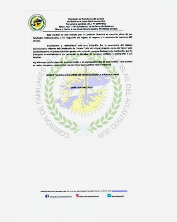 Solicitud de la Placa Soldado Argentino Solo Conocido por Díos, para los familiares de los Héroes Caídos en el Conflicto del Atlántico Sur de 1982, localizados en el año 2018/2019.
Plan Proyecto Humanitario.
Ante cualquier consulta comunicarse con esta Comisión.