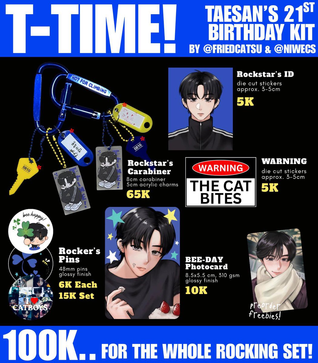 friedcatsu's tweet photo. It’s T-TIME! 🎸⭐️

Taesan’s 21st Birthday Kit
by @friedcatsu &amp; @niwecs 

⭐️ Preorders open until July 19th
⭐️ https://t.co/wJ57PDqN6r

#TAESAN #BOYNEXTDOOR https://t.co/bRIPKW4Jre