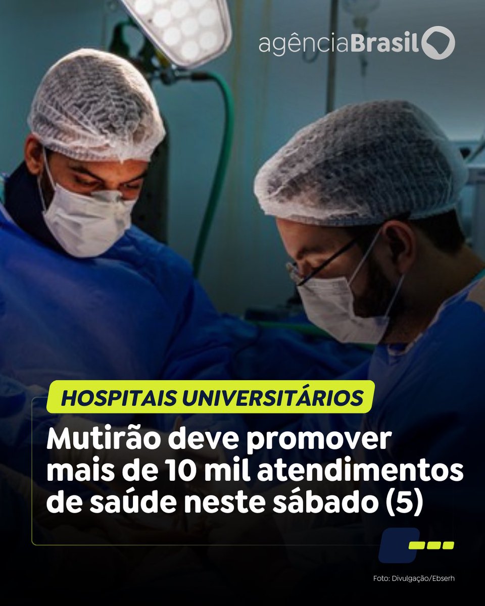 SUS | Um mutirão com 45 hospitais universitários federais do país deve promover 10,3 mil atendimentos de saúde no país neste sábado (5). A ação faz parte do programa Agora Tem Especialistas e visa reduzir o tempo de espera no Sistema Único de Saúde (SUS).