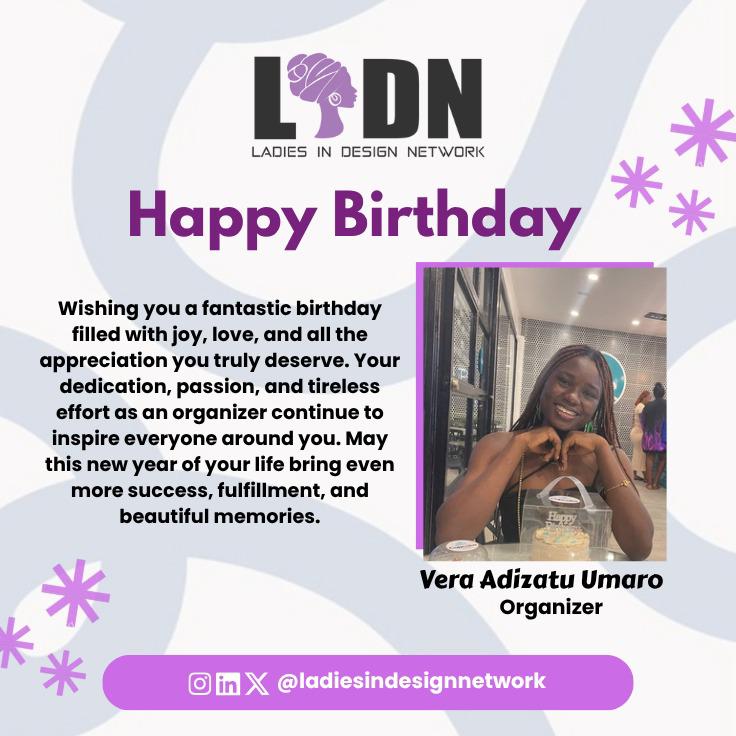 Lidn__'s tweet photo. It’s Vera’s birthday today! 🎉
She’s one of the amazing organizers behind the Ladies in Design Network, and we couldn’t do this without her!

Help us show her some love 

#LadiesInDesign #WomenInDesign #BirthdayVibes https://t.co/hS7gt1eHva