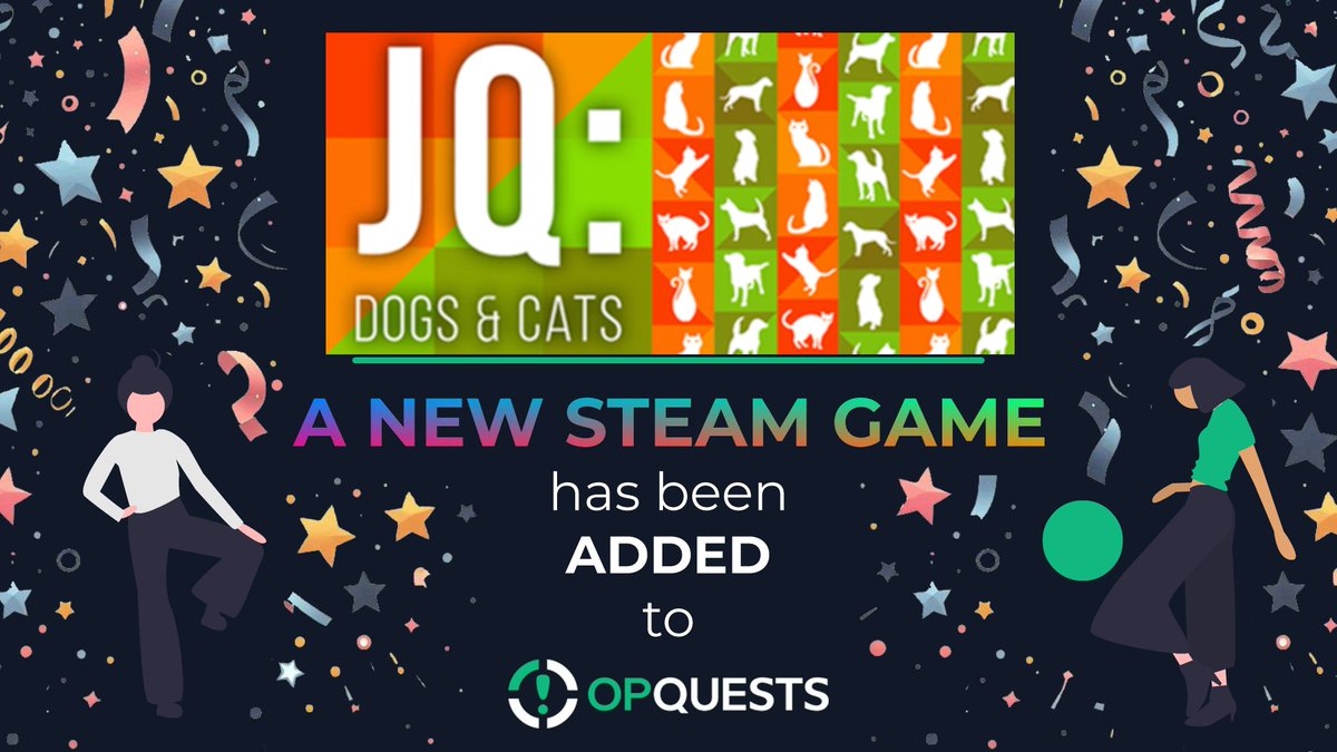 opquests's tweet photo. We just added JQ: dogs & cats on https://t.co/M4pqe2YQPw💚￼

￼✅Make sure to #claim it for free before it runs out!

￼✅Follow us to receive #updates on when we add the next batch of #free #Steam #games!

￼ 🎁https://t.co/M4pqe2YQPw🎁

 #giveaway #giveaways #freebies #QUEST #raffle #unity #UnrealEngine #GodotEngine #rpgmaker  #gamemaker #GODOT #indiedev  #gamedev  #indiegames  #indie #steamgames #Steamworks  #IndieGameDev