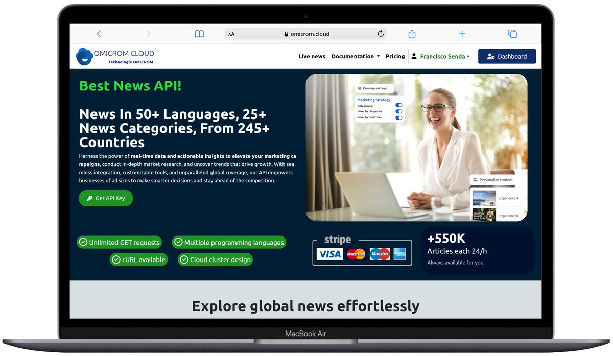 omicrom_sendas's tweet image. Omicrom is releasing a  super News API named Omicrom Cloud! Is the best Free News API. Get instant Global News in Any Language—100% Free API. News from  150+ countries in 50+ languages—with lightning-fast API responses. Try it omicrom.cloud #API #NewsAPI  #Omicrom_cloud