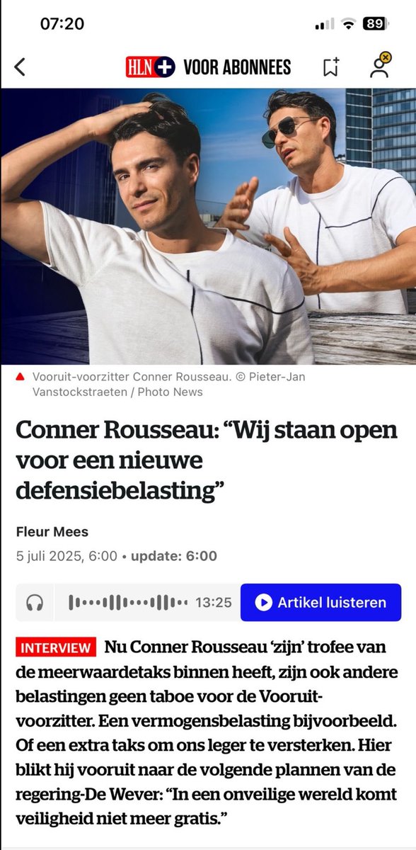 Een defensiebelasting. 
Dat we daar nog niet hadden aan gedacht! 
Laat me raden: betaald door de sterkste schouders. De mythische groep Belgen die het toch niet voelen.