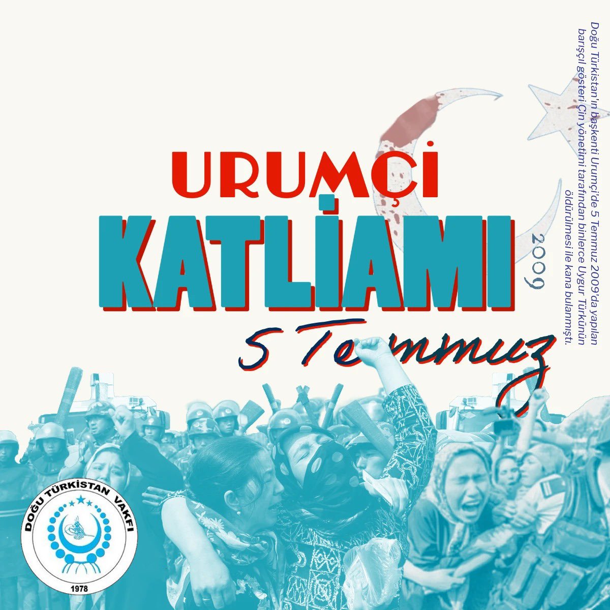 Unutmadık, Unutturmayacağız!

5 Temmuz 2009’da Doğu Türkistan’nın başkenti Urumçi’de  Uygur Türklerine karşı gerçekleştirilen katliamda yüzlerce kardeşimiz şehid edildi, binlercesi kayboldu ya da tutuklandı.

5 Temmuz zulme, soykırıma karşı başkaldırmanın adıdır!

Unutmadık,