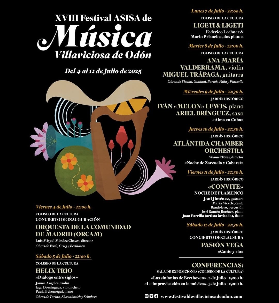 Ayer comenzó el Festival ASISA de Música de #VillaviciosadeOdón que ofrecerá una cuidada programación hasta el sábado 12 de julio 🎶 Música de calidad en un entorno único  
¡No te lo pierdas!
#musica #nosgustalamusica #verano2025 <a href="/Aytovilladeodon/">Ayuntamiento de Villaviciosa de Odón</a> <a href="/marioprisuelos/">Mario Prisuelos</a>