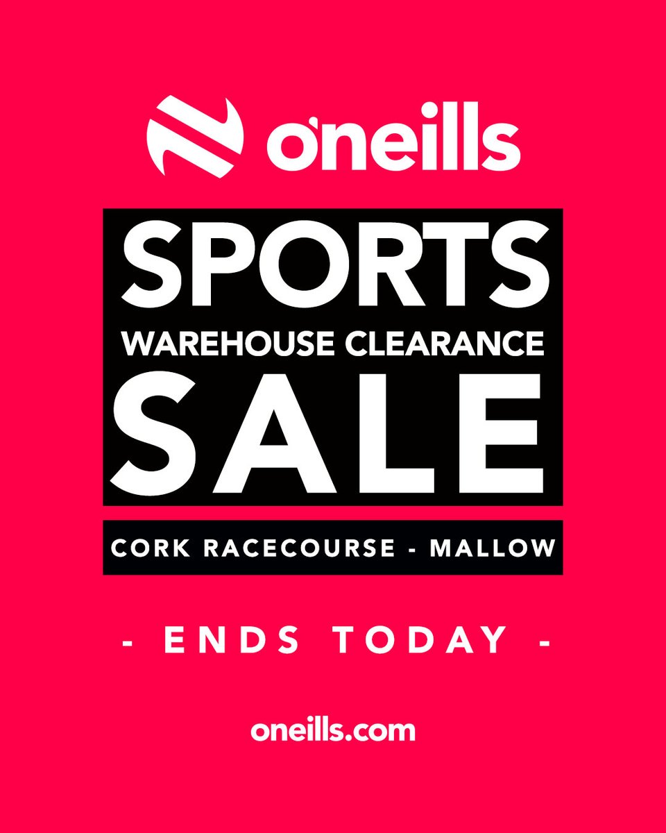 ONeills1918's tweet image. Be quick ⏳
It’s the last day of our Warehouse Clearance Sale at @corkracecourse!
The show ends TODAY at 3pm 🏃
@CorkSummerShow