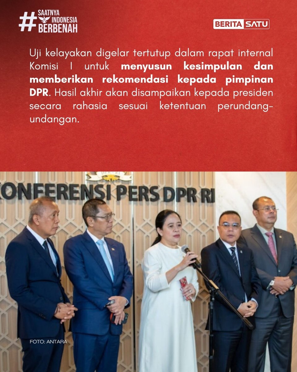 Beritasatu's tweet photo. Komisi I DPR menggelar uji kelayakan tertutup bagi 24 calon dubes RI, termasuk untuk negara-negara strategis dan perwakilan tetap di PBB.
Selalu update berita terkini di https://t.co/KR6X4XL0d4 & YouTube BeritaSatu!
#DPRRI #CalonDubesRI #UjiKelayakan #BeritaSatu https://t.co/orw7XVzN9j