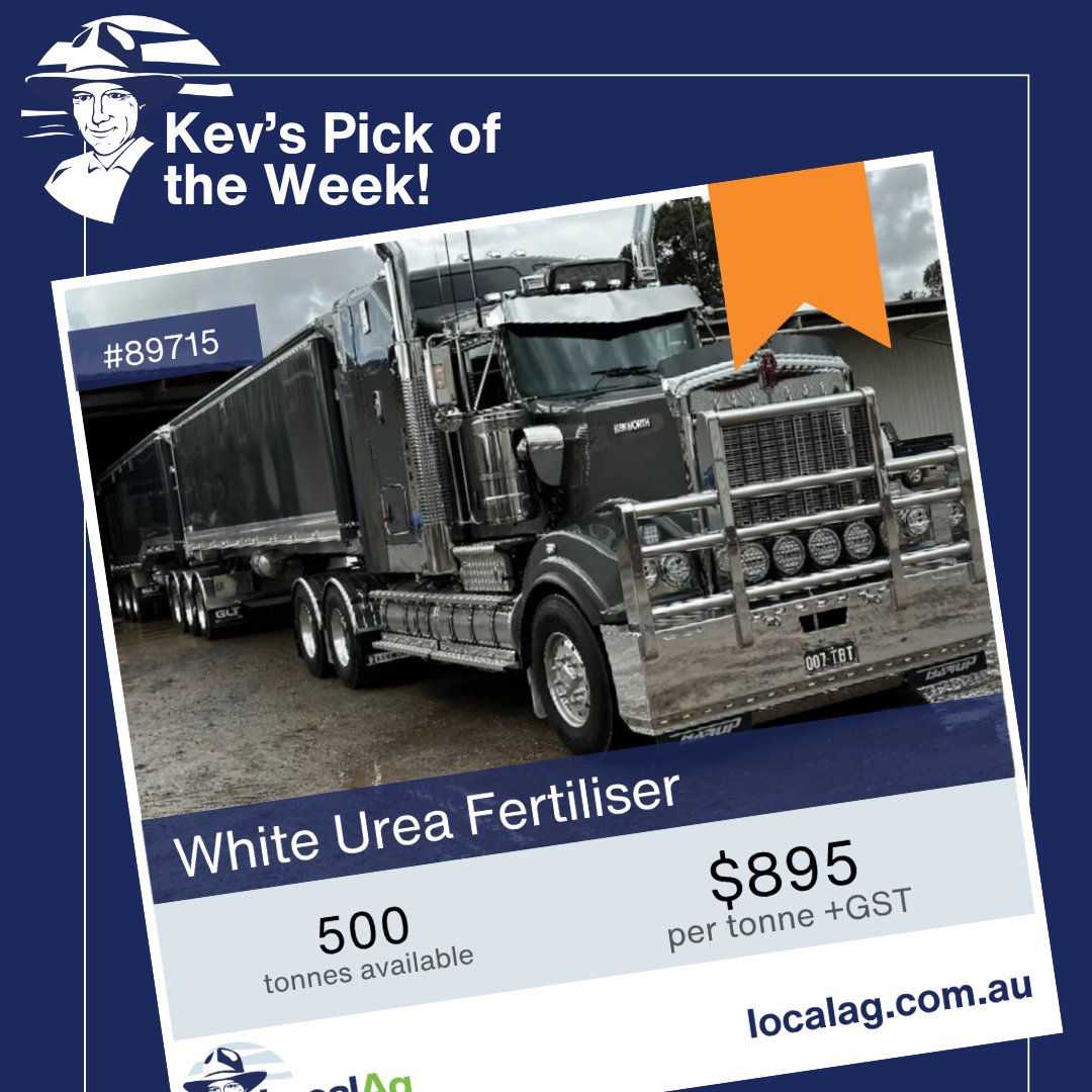 Kev's Pick of the Week - White Urea Fertiliser

A Quiet achiever with big results.

Crops love it. So does Kev.

Check it out here: localag.com.au/buy/farm-input…