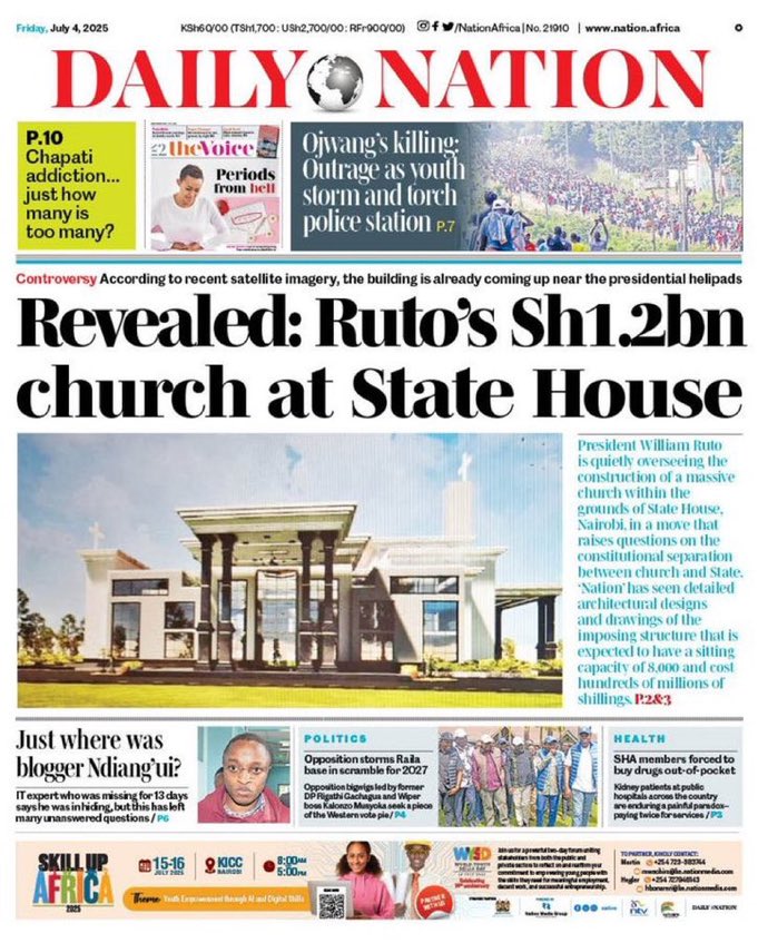 BREAKING:
God has distanced himself from the 'Museum of Delusions' that William Ruto is building at Statehouse, saying that since before the beginning of time, He (God) has 'never needed a house made by human hands.'