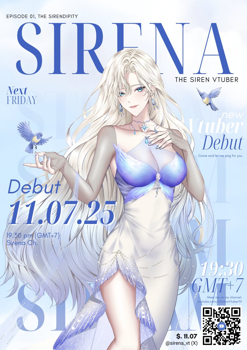 - The Siren's Story -
Episode 01: THE SIRENDIPITY

" โชคดีแห่งการค้นพบโดย(ไม่)บังเอิญ "

[ Sirena's DEBUT Stream ]
FRIDAY, 11 JULY 2025
19:30 PM (GMT+7)

ํYouTube: Sirena Ch.

#SirenaDEBUT #SirenaVTH
#VTuberUprising #VtuberTH