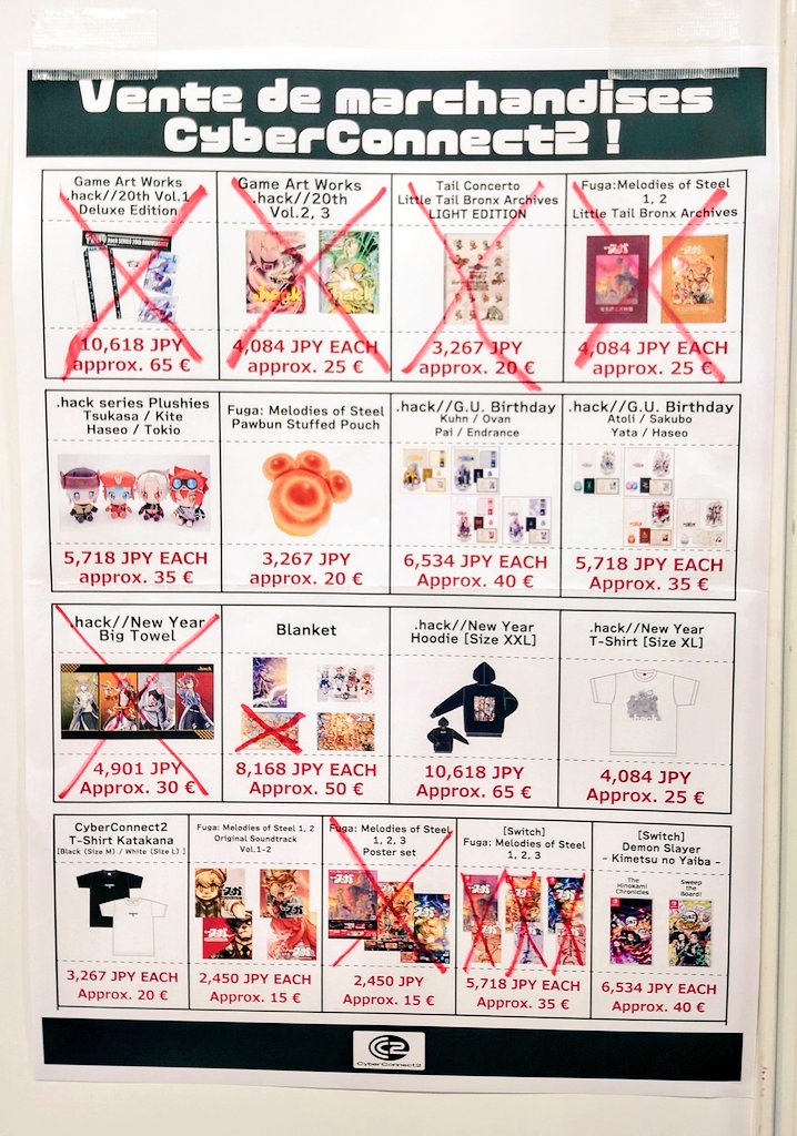 PR_CC2's tweet photo. #JapanExpo2025 3日目！
サイバーコネクトツーブース(ホール6 D669 )へぜひお越しください😆
完売商品も出ておりますがグッズ販売中！
代表の松山がサインやインタビューもおこないます🤗 https://t.co/vX3xawQ6Hi
