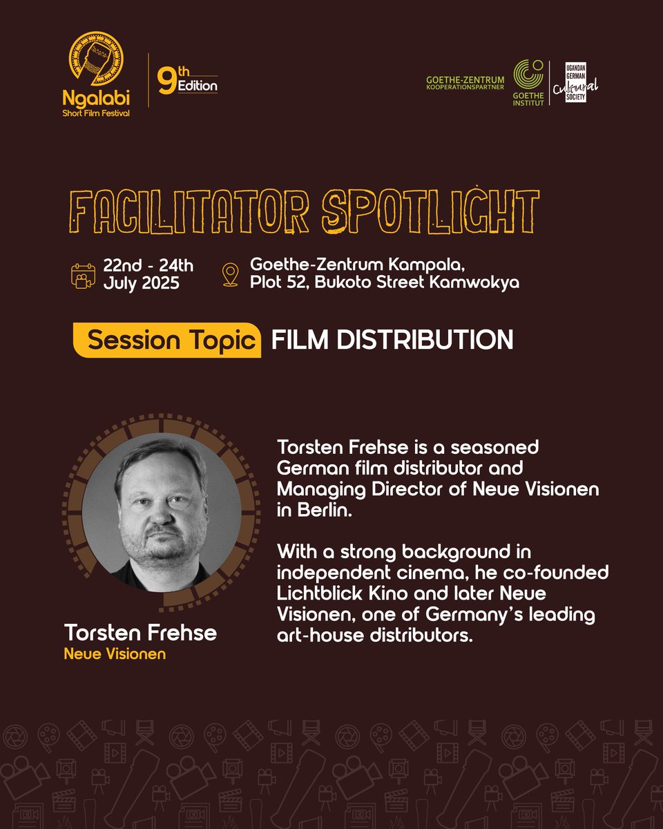 🎬 Facilitator Spotlight: Torsten Frehse of Neue Visionen leads a masterclass in film distribution at #Ngalabi2025!
📅 22–24 July
📝 Apply by 11th July
🔗 Link in bio
 Workshops open to selected participants only
#FilmDistribution #NeueVisionen #ngalabi2025