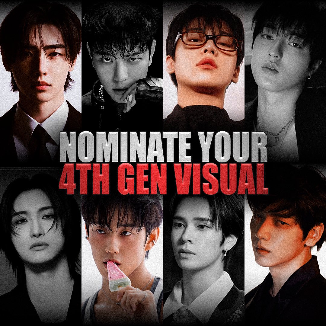 VISUALLYNOTSHY's tweet photo. Nominate your 4th gen visual now! ✨🗳️ 
https://t.co/b9KY7b2dGY

#VISUALLYNOTSHY #KPOP #ENHYPEN #SUNGHOON #STRAYKIDS #SEUNGMIN #THEBLYZ #JUYEON #TREASURE #HARUTO #ATEEZ #SEONGHWA #P1Harmony #INTAK #CRAVITY #SERIM #TXT #SOOBIN https://t.co/wnTdNCl79T