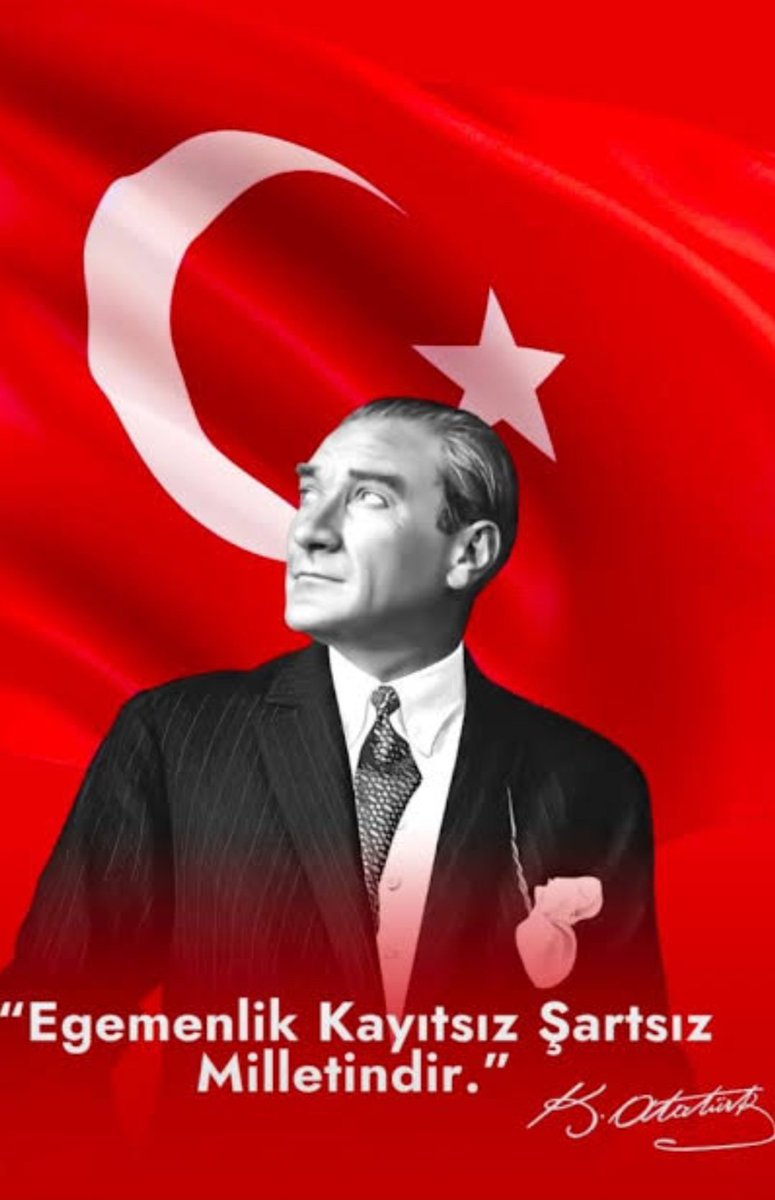 "EGEMENLİK KAYITSIZ ŞARTSIZ MİLLETİNDİR!"
#ATATÜRK 🇹🇷🇹🇷🇹🇷