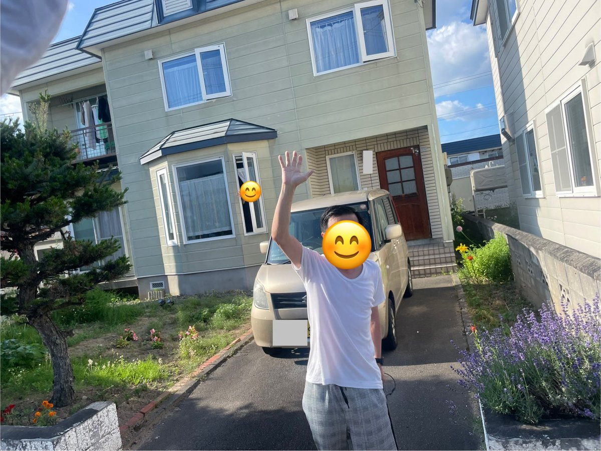 旭川の住宅街を走っていたら、慌てて下着姿で家から飛び出してくれる方が😭😭😭ありがとうございます😭😭😭