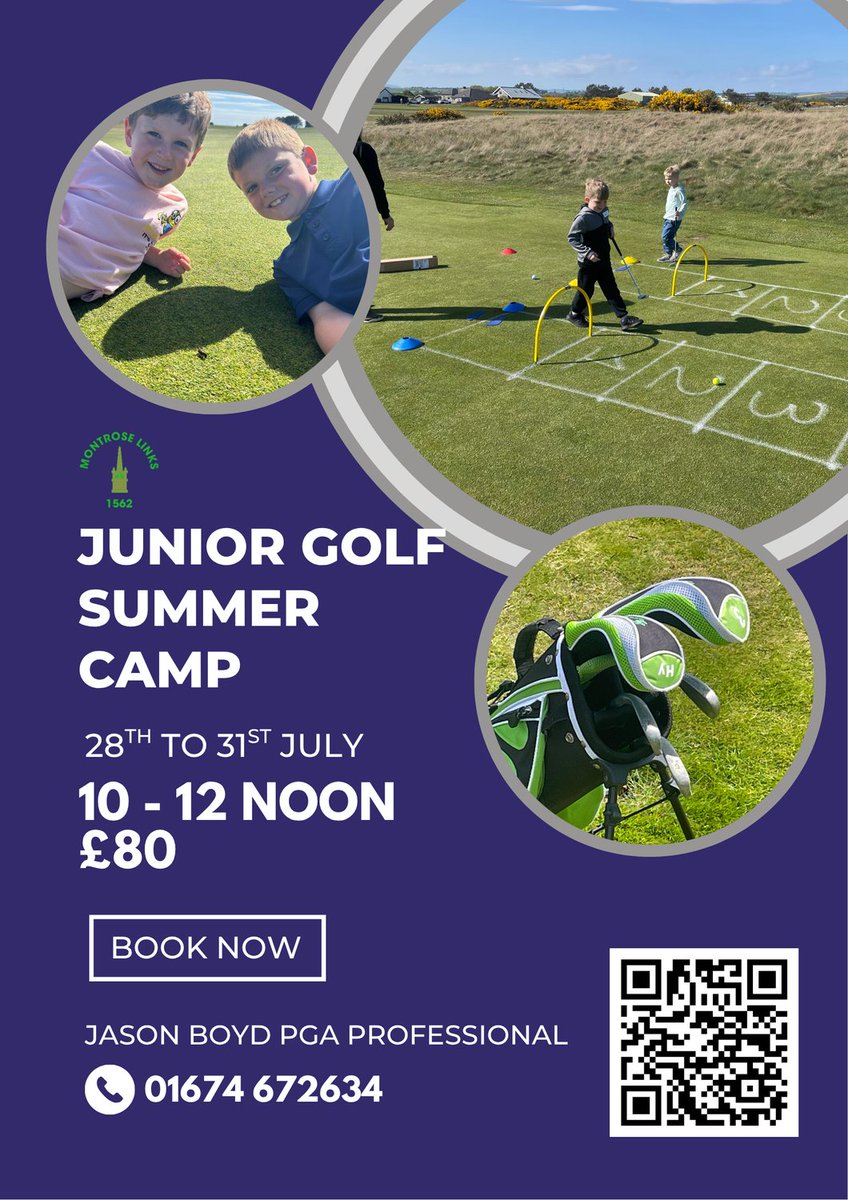 Summer Camp Age 7-11 
Email professional@montrosegolflinks.com to book
4 days of learning through play.