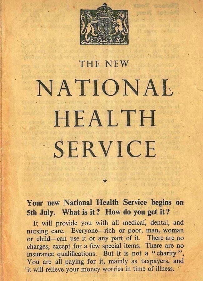 5 July 1948. Britain’s National Health Service came into operation. It was led by Aneurin Bevan, Labour’s Health Minister. It offered treatment free at the point of delivery to all citizens irrespective of income. It’s one of the most important social reforms in British history.