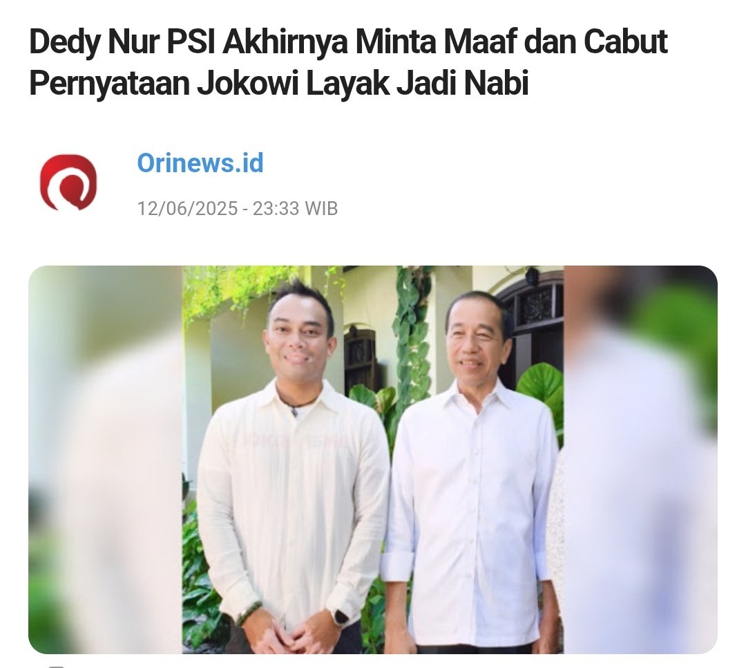 Ya itu benar, buktinya terjadi pd kamu <a href="/DedynurPalakka/">Dedy Nur</a>.

Kami sangat bahagia saat kamu harus minta maaf &amp; cabut pernyataanmu soal Jokowi.

Kami akan terus bahagia, dan kamu <a href="/DedynurPalakka/">Dedy Nur</a> jadi gila, Krn hny orang gila yg anggap seorang pembohong &amp; pengkhianat layak jadi Nabi.😂