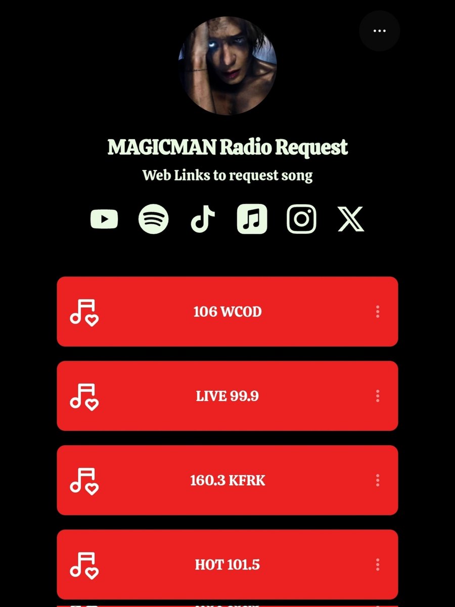 [RADIO] ลิ้งขอเพลง #MAGICMAN2 ❤️‍🩹

รวบรวมลิ้งสถานีวิทยุสำหรับขอเพลงผ่าน Website  มาให้แล้ว 𐔌♫  

📍 linktr.ee/jacksonwangrad…

♡ ใส่ชื่อเพลงและศิลปินที่ช่อง Song Alert
♡ กด Request 
♡ แนะนำขอสถานีละ 1 ครั้ง ใน 24 ชั่วโมง
♡ มาช่วยกันเพิ่มยอด AirPlay ให้ MM2 กัน 🙏

#JacksonWang