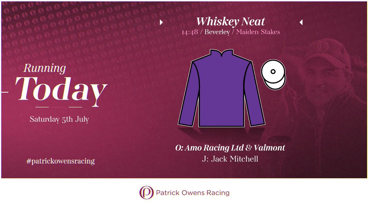 Running today:

🏇 Whiskey Neat | Beverley | 2.48pm

#PatrickOwensRacing