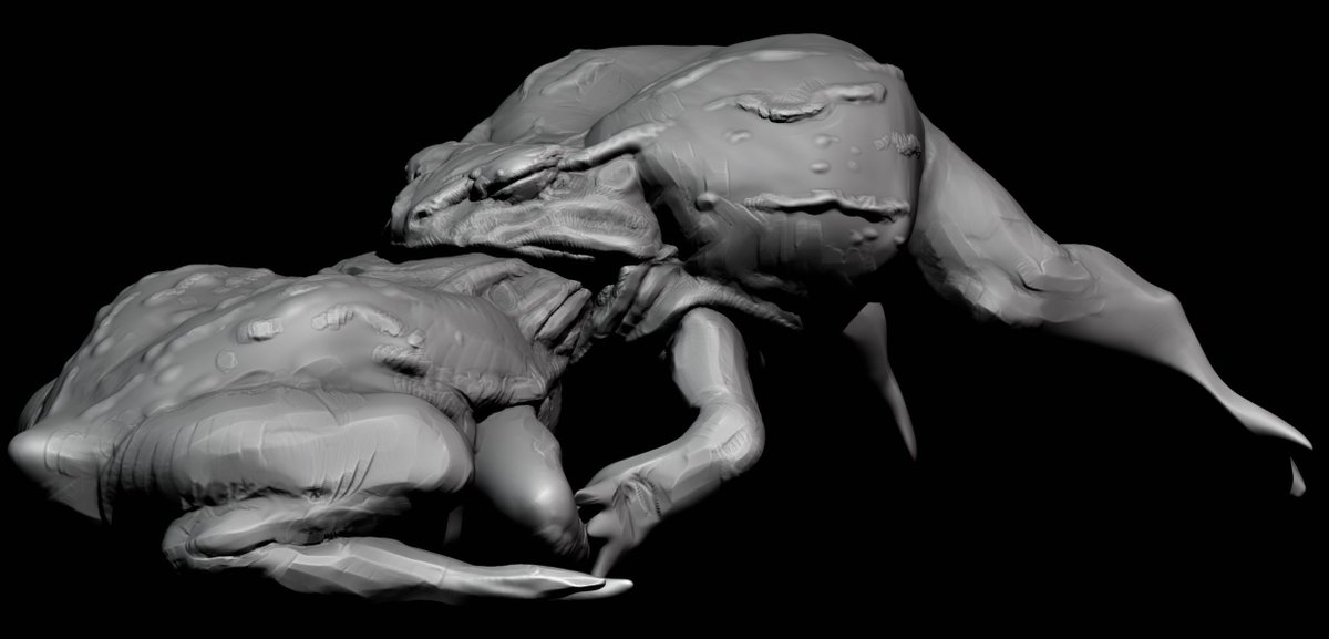 one of the favorite sculpts I've made, I dream of having it 3D printed and cast in bronze or something one day #b3d