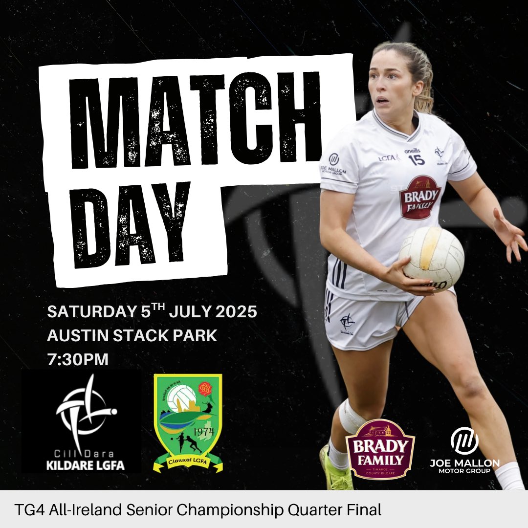 All roads lead to Tralee.

📆Saturday 5th July
🏟 Austin Stack Park, Tralee
🕣 7:30pm (Live on TG4)

Tickets to be purchased in advance at universe.com/events/tg4-all…

#ProperFan 

<a href="/bradyfamilyham/">Brady Family</a> <a href="/JoeMallonMotors/">Joe Mallon Motors</a> <a href="/LeinsterLGFA/">Leinster LGFA</a> <a href="/LadiesFootball/">Ladies Football</a> <a href="/KildareFan2025/">Really Unofficial</a> <a href="/SportTG4/">Spórt TG4</a>