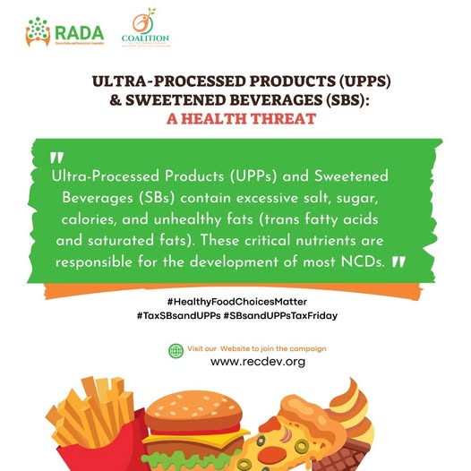 A health tax on UPPs &amp; SBs can save lives by reducing consumption &amp; funding prevention.
📢 It’s time to act. #HealthyFoodChoicesMatter #TaxSBsandUPPs
<a href="/Recdefcameroon/">Reconciliation and Development Association, RADA</a> 
<a href="/MinsanteCMR/">MinsanteCameroun</a> 
<a href="/minfi_cameroun/">Ministère des Finances du Cameroun (MINFI)</a> 
<a href="/IncubatorGHAI/">Global Health Advocacy Incubator</a> 
<a href="/TobaccoFreeKids/">Campaign for Tobacco-Free Kids</a> 
<a href="/CameroonNCDA/">Cameroon NCD Alliance (CNCDA)</a>