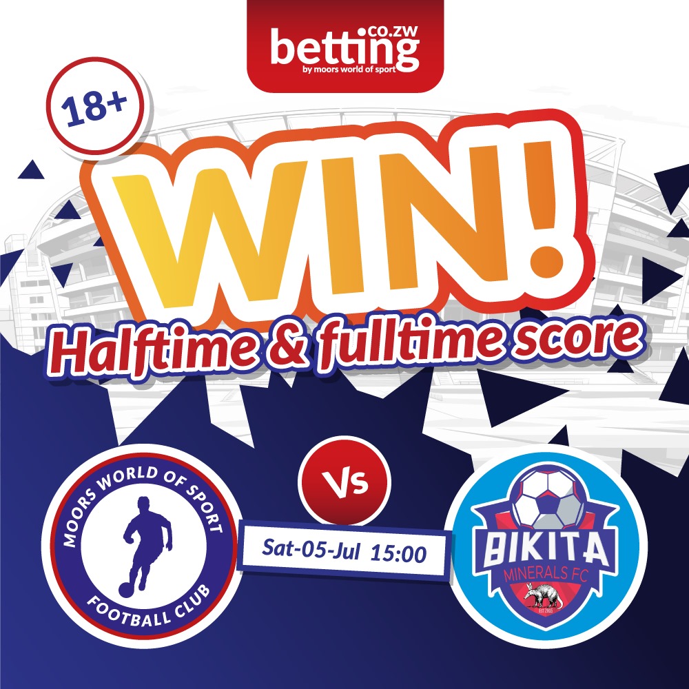 TODAY‼‼‼ ALL RULES ALERT‼👇👇
🔟Winners to get freebet $5💸💸each
Predict the HALF TIME &amp; FULLTIME SCORE in this match and WIN‼! 
Mwos Fc🆚 Bikita Minerals FC
LET'S GO
Be sure to follow all the rules below.
Be sure to like our posts, share this post on your Facebook timeline
