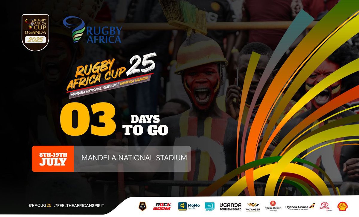 Kobugabe Fiona🥰❣️ (@kobs_fifi) on Twitter photo IT'S GAME TIME.🏉🔥 Only 3 days left.
Get ready for the ultimate Rugby experience at Mandela National Stadium.
Get your tickets on <a href="/mtnmomoug/">MoMo from MTN Uganda</a> .
Don't miss out! #RACUG25 #FeelTheAfricanSpirit #RockboomRugby #EnergyForWinners IT'S GAME TIME.🏉🔥 Only 3 days left.
Get ready for the ultimate Rugby experience at Mandela National Stadium.
Get your tickets on <a href="/mtnmomoug/">MoMo from MTN Uganda</a> .
Don't miss out! #RACUG25 #FeelTheAfricanSpirit #RockboomRugby #EnergyForWinners