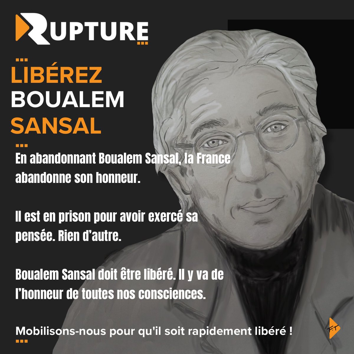 En abandonnant #BoualemSansal , la France abandonne son honneur.
Il est en prison pour avoir exercé sa pensée. Rien d’autre.
Boualem Sansal doit être libéré. Il y va de l’honneur de toutes nos consciences.
#LiberezBoualemSansal