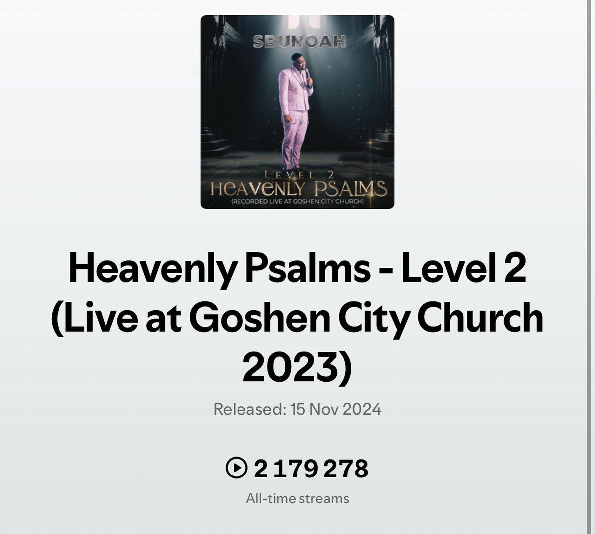 SbuNoah's tweet image. The twins are definitely twinning there by @spotifyafrica. With #LevelOne approaching 3M streams and #LevelTwo right behind it with over 2M streams; #HeavenlyPsalms approaching 5M streams in a year. We couldn’t do this without your support family. Both albums out now 🥰🥰🥰