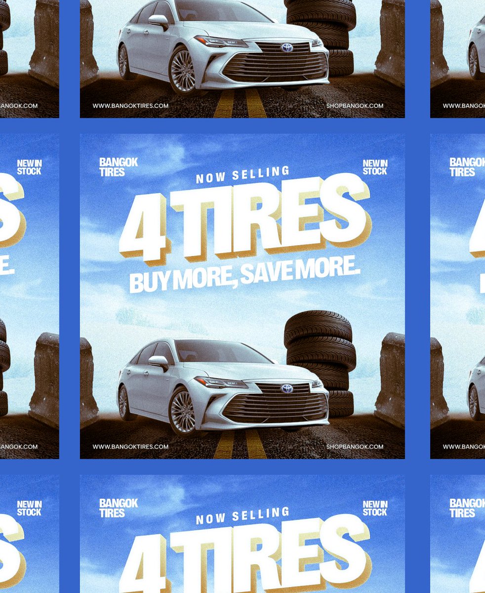 flowstackdesign's tweet photo. 4 Tires promo by Bangok Tires - Social
Media Design

#Work With us

#car #carbros #aucntion #caraunction https://t.co/8LxQhXamyq