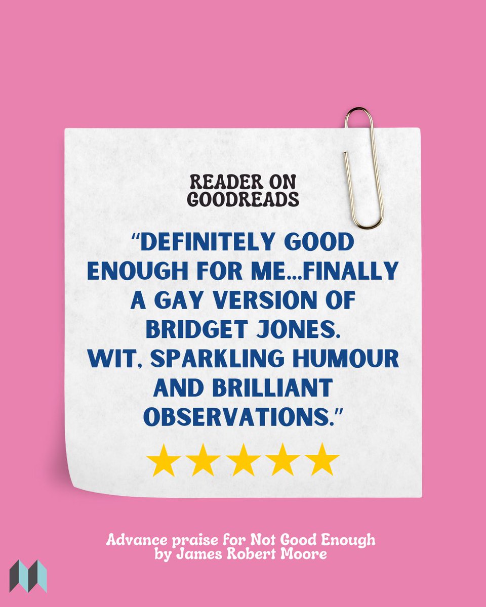 Advance praise for NOT GOOD ENOUGH is in! And I couldn’t be more delighted, giddy and gay x

Available to pre-order now! 📖