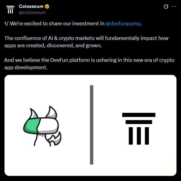 monty_xbt's tweet photo. $BUIDL is still one of the most overlooked in this area:
Protocols building around Pumpfun are likely to benefit most from its token launch, whether via direct allocation or narrative spillover. That makes @devfun the clearest pick, with 21,000+ apps built on top of it.

But Devfun has no token. So if attention or value flows their way, the market will naturally turn to the closest aligned project with a token.

That’s where $BUIDL comes in. It acts as the accelerator layer for Devfun apps. Similar to how @alliancedao supports early-stage founders, @buidldao_ provides guidance, visibility, VC connections and resources to projects being built on Devfun. And unlike Devfun, it has a token.

The connection isn’t loose. Devfun actively reposts BUIDL updates and works closely with them. Builder + accelerator.

Devfun is also backed by @Colosseum (which is running the largest hackathons on Solana), and just yesterday Colosseum reposted Devfun again.

Pumpfun → Devfun → BUIDL.

RR is amazing at 2M mcap. If the top infra gets spotlighted during the launch, this is the cleanest way to get exposure.