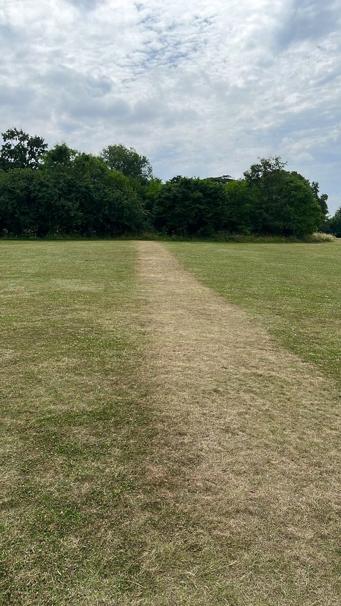 StokeLodgeVG's tweet image. A prolonged dry spell always serves to remind us that the history of Stoke Lodge lies just beneath the grass. The driveway that once connected the house to the lodge cottages across the estate is the first to show followed by foundations of Nissen huts &amp;amp; other buildings from WW2.
