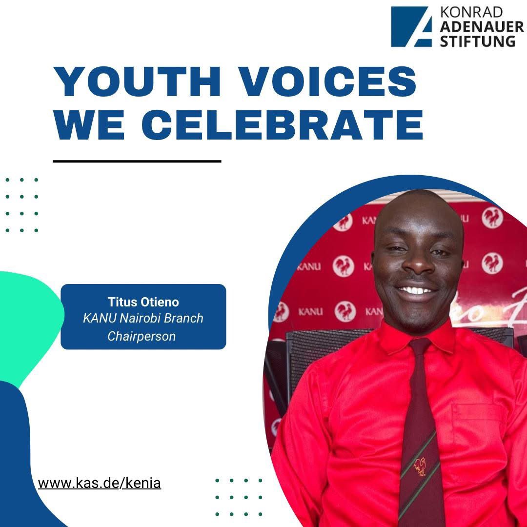 KAS_Kenya's tweet image. Youth spotlight: Titus Otieno
Titus Otieno serves as the Nairobi Branch Chairperson for @KANUParty_ke, pushing for youth-led development and active participation at the county-level governance.
#Youthvoices