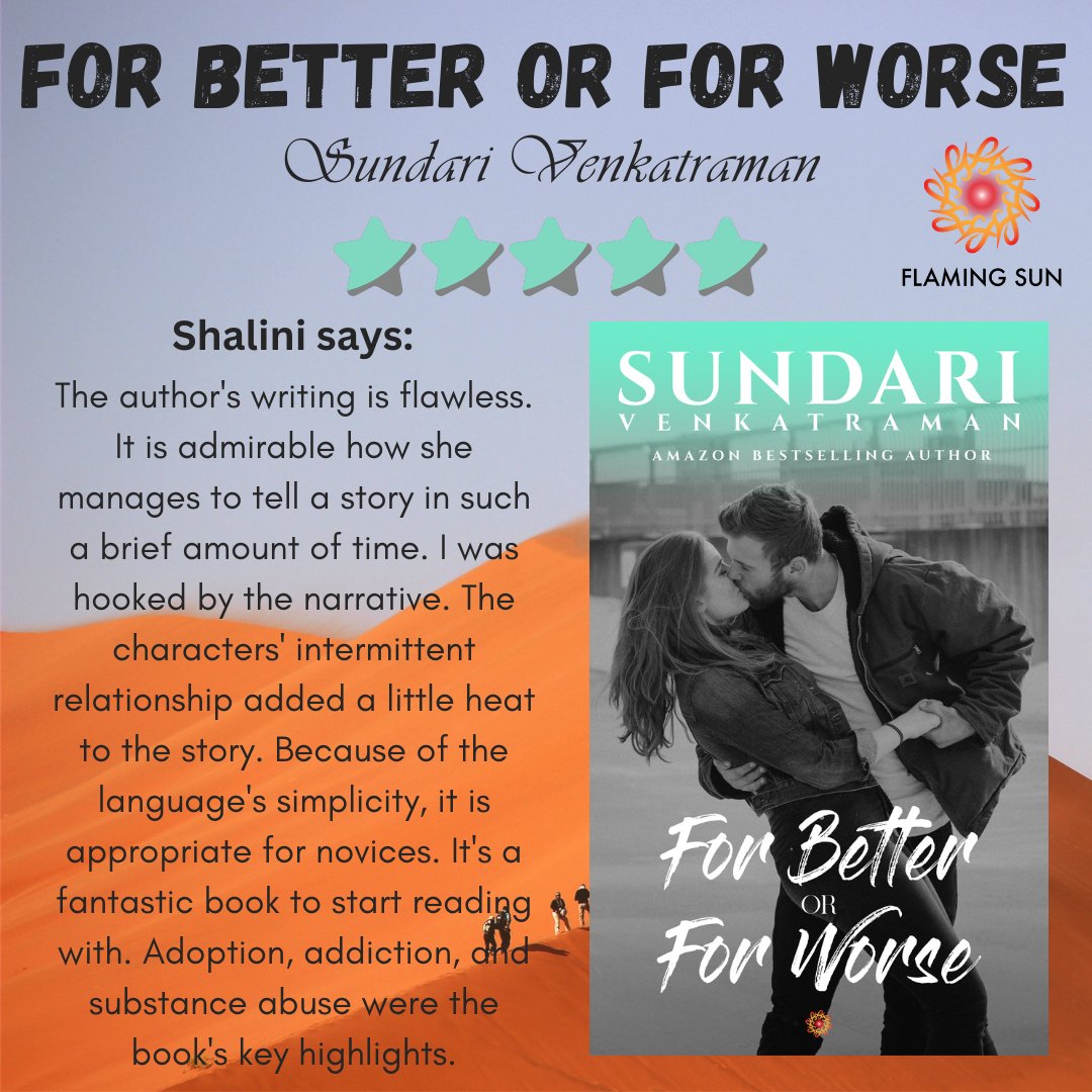 sundarivenkat's tweet image. FOR BETTER OR FOR WORSE #ForBetterorForWorse #bestseller #Top100 #indieauthor #SundariVenkatraman #RomanceReaders #KindleUnlimited #kindleunlimitedromance But she didn’t need his help, not today. Even if she felt like death warmed over. #RomanceNovel amazon.com/dp/B09MM32S6V