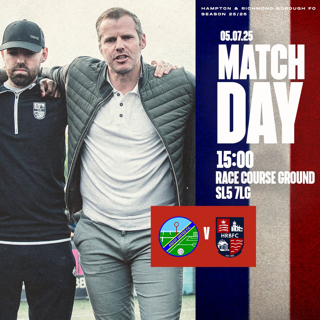 HAMRICHFC's tweet image. 🚨 Pre-season kicks off today!
Jules leads his new squad to Ascot for our first friendly – 3pm KO at the Race Course Ground (SL5 7LG).
We'll be in the third kit for the upcoming season, though National League numbers & letters are yet to arrive.